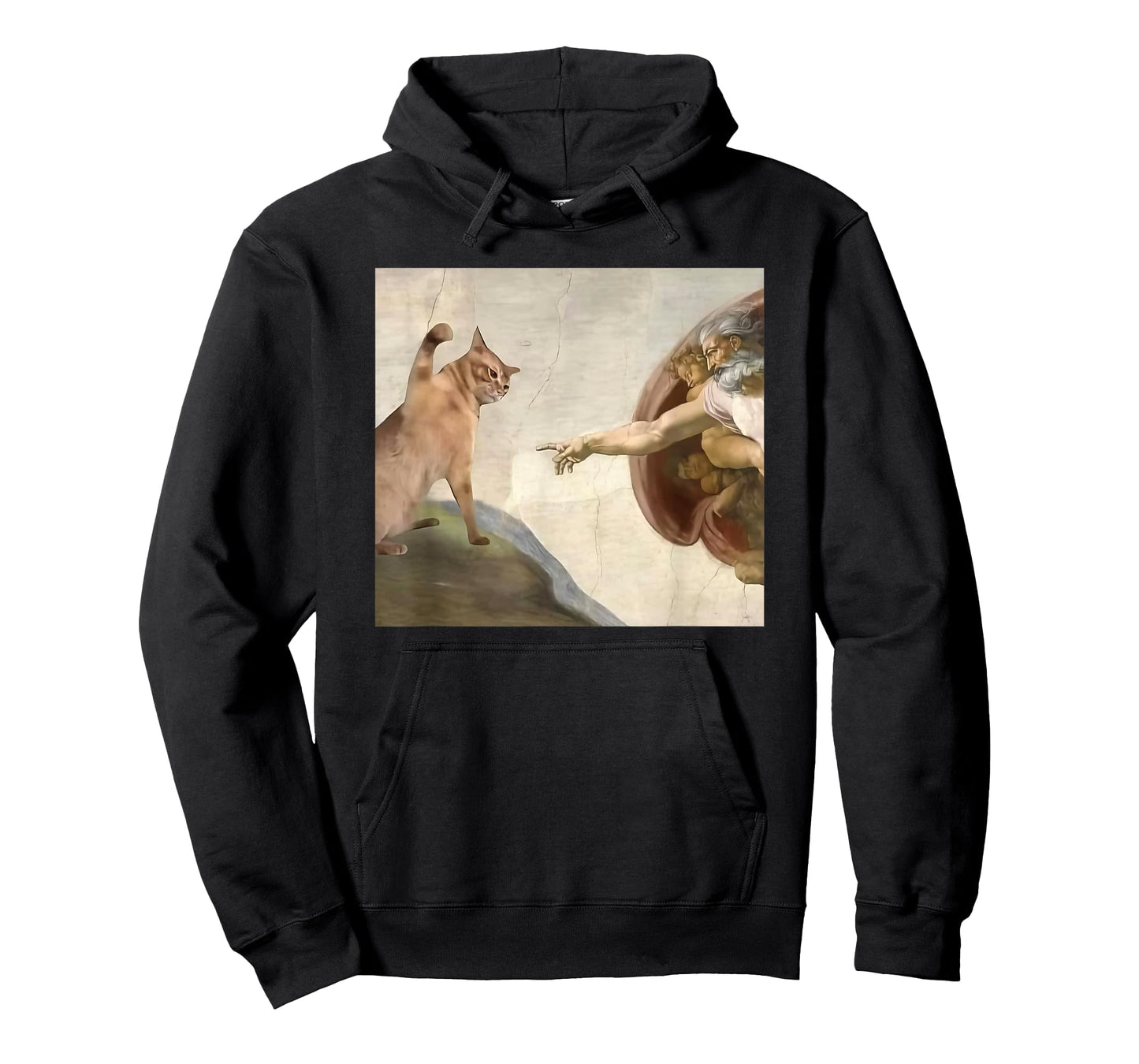 Funny Cat God Creation of Adam Meme Jesus T-Shirt