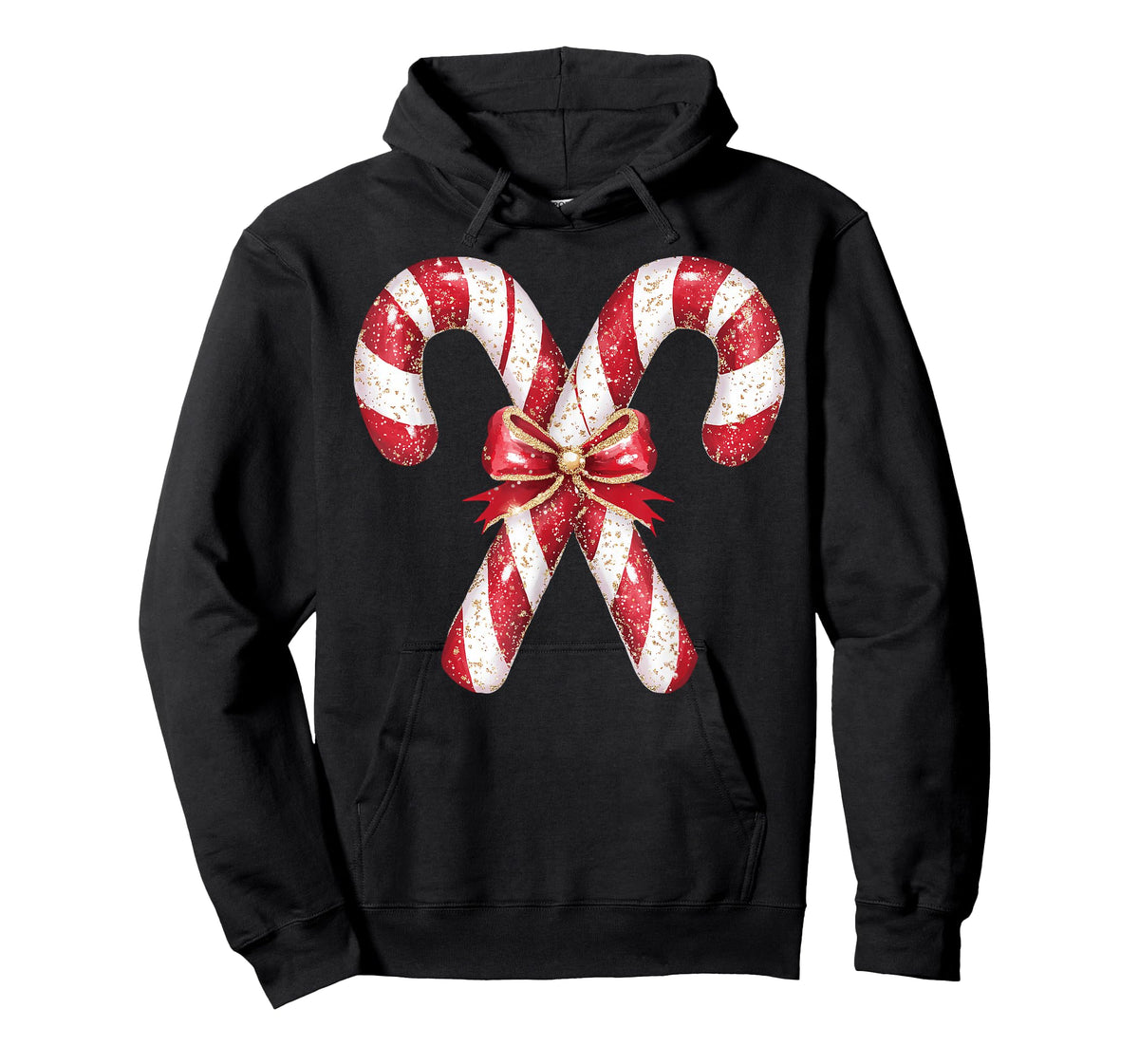 Retro Coquette Bow Candy Cane Christmas Season Girls Womens T-Shirt
