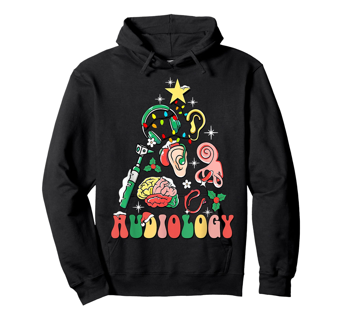 Audiology Christmas Tree Audiologist Squad Healthcare Worker T-Shirt