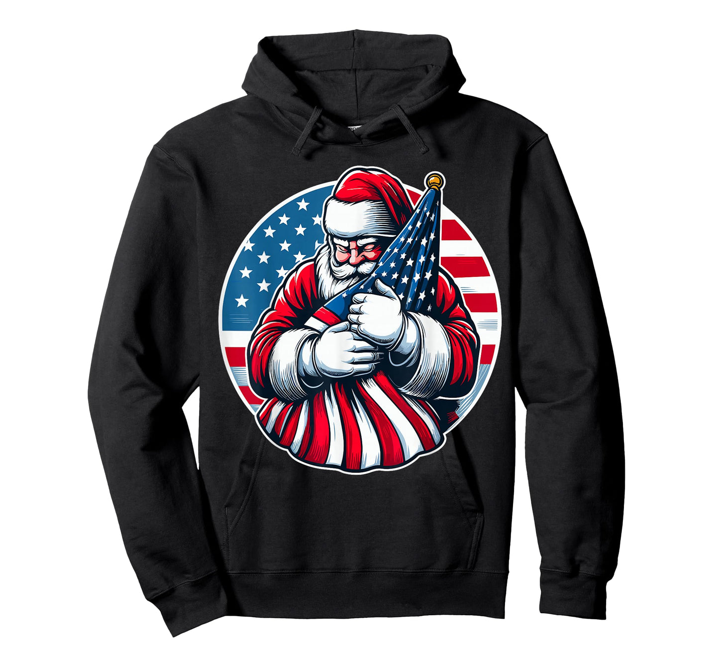 Patriotic Santa Claus For Men Women USA Flag Christmas T-Shirt