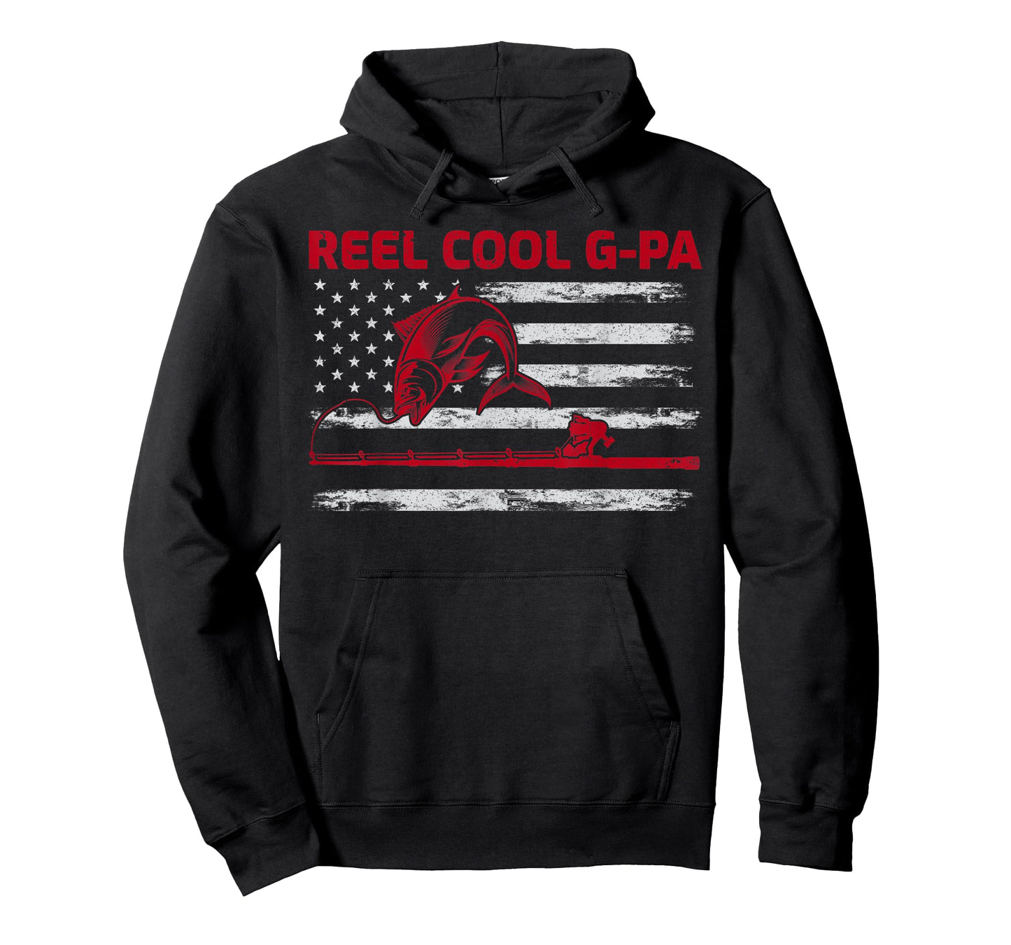 Vintage American Flag Retro Reel Cool G-Pa Fishing Women Men T-Shirt