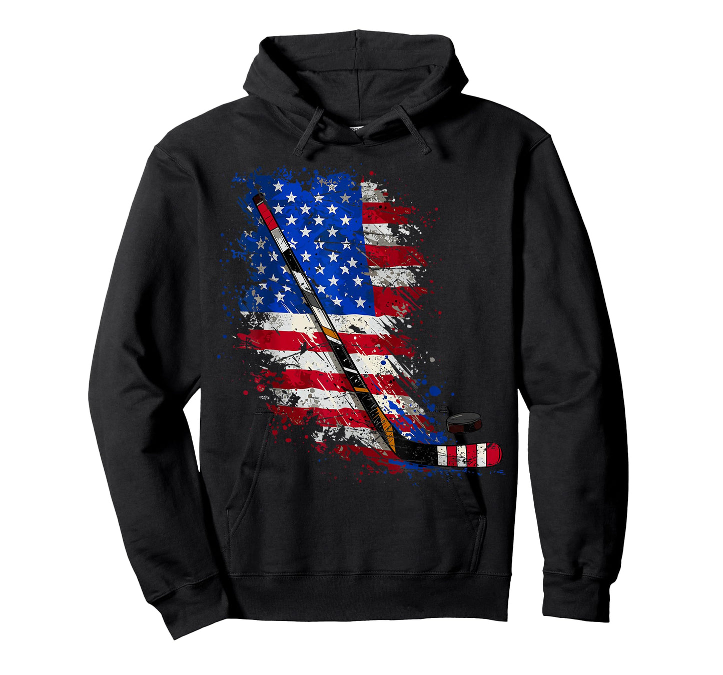 Hockey American Flag 4th of July T-Shirt