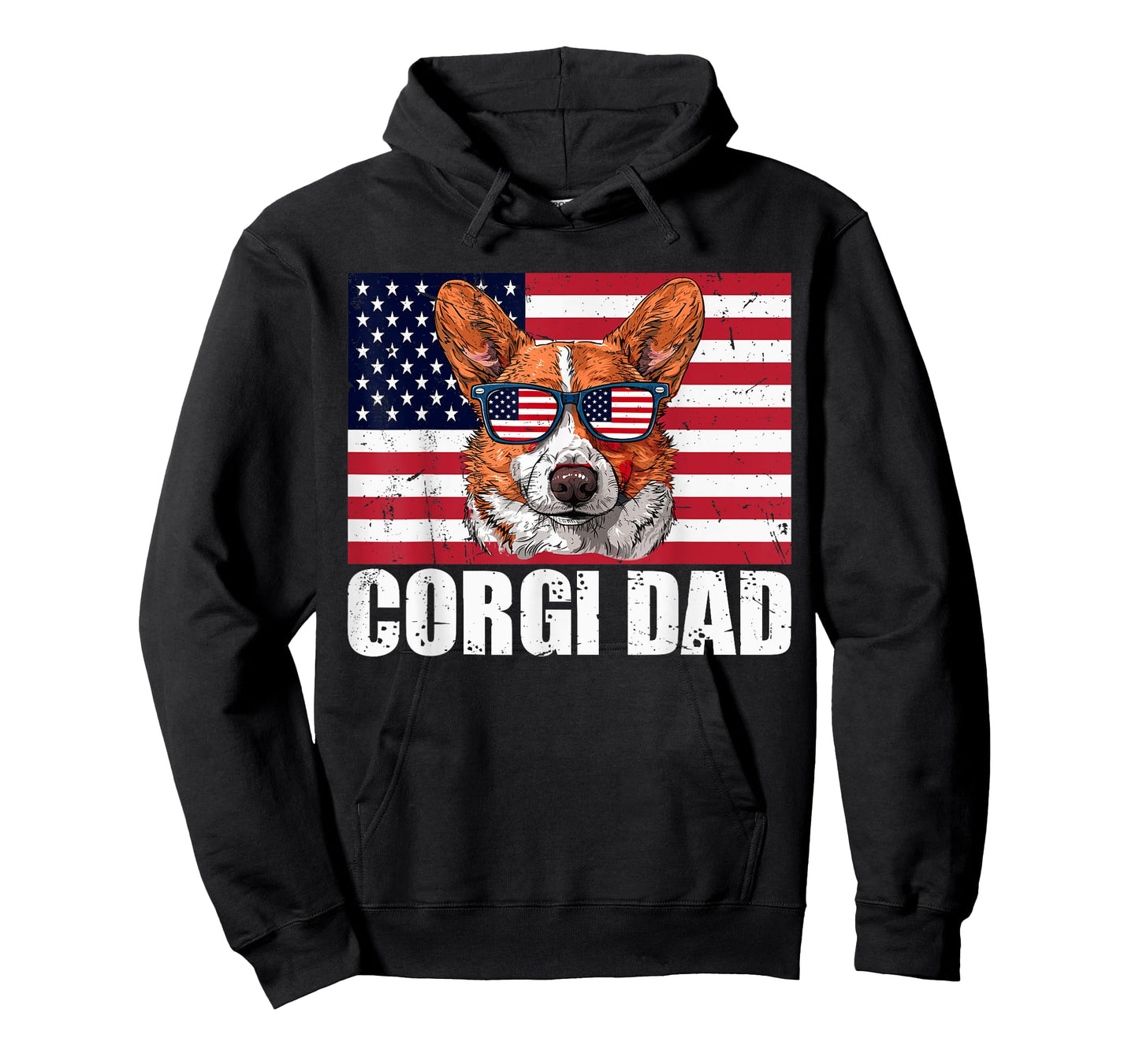 Corgi Dad Pembroke Welsh Corgi US Flag Dog Lover 4th of July T-Shirt for Women Kids Men