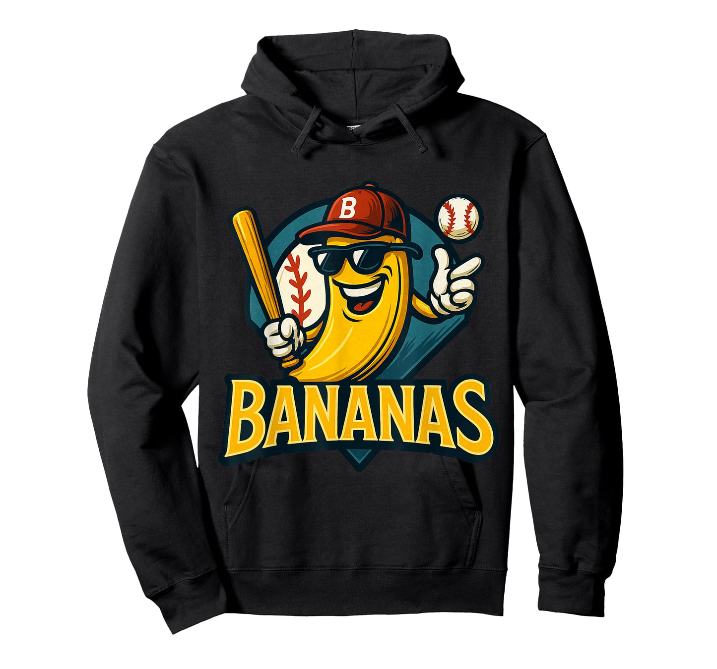 Funny Bananas Baseball Team Mascot Cartoon Fruit Sports Fan T-Shirt