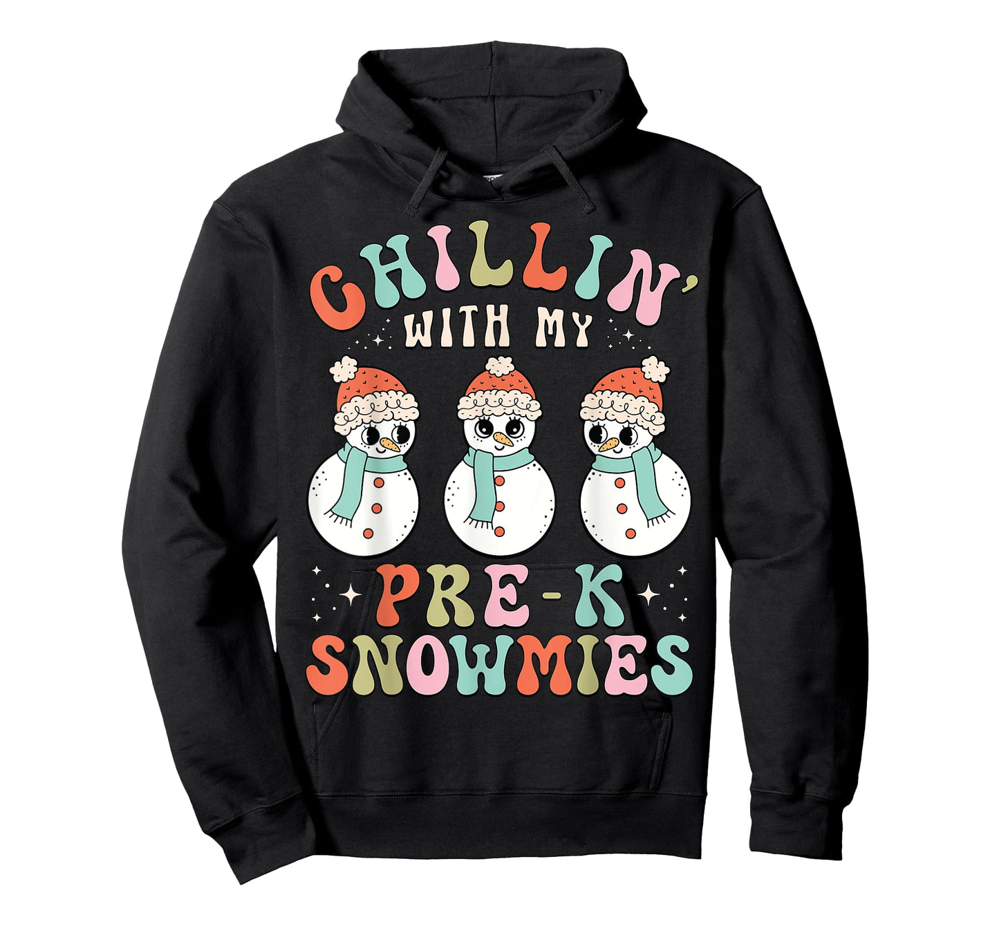 Chillin With My Pre-K Snowmies Snowman Teacher Xmas Pajamas T-Shirt