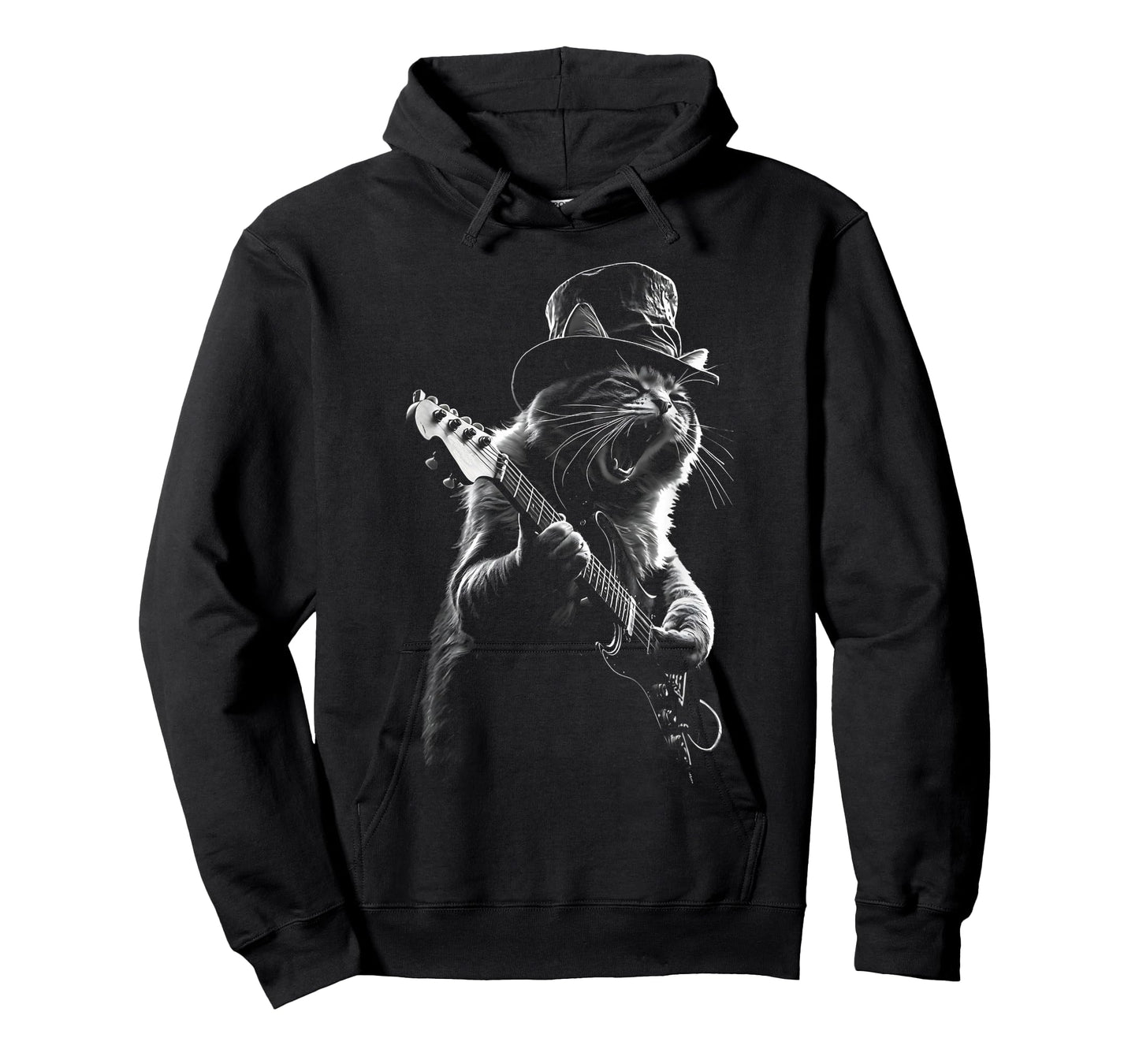 Rock Star Cat Playing Guitar Graphic T-Shirt