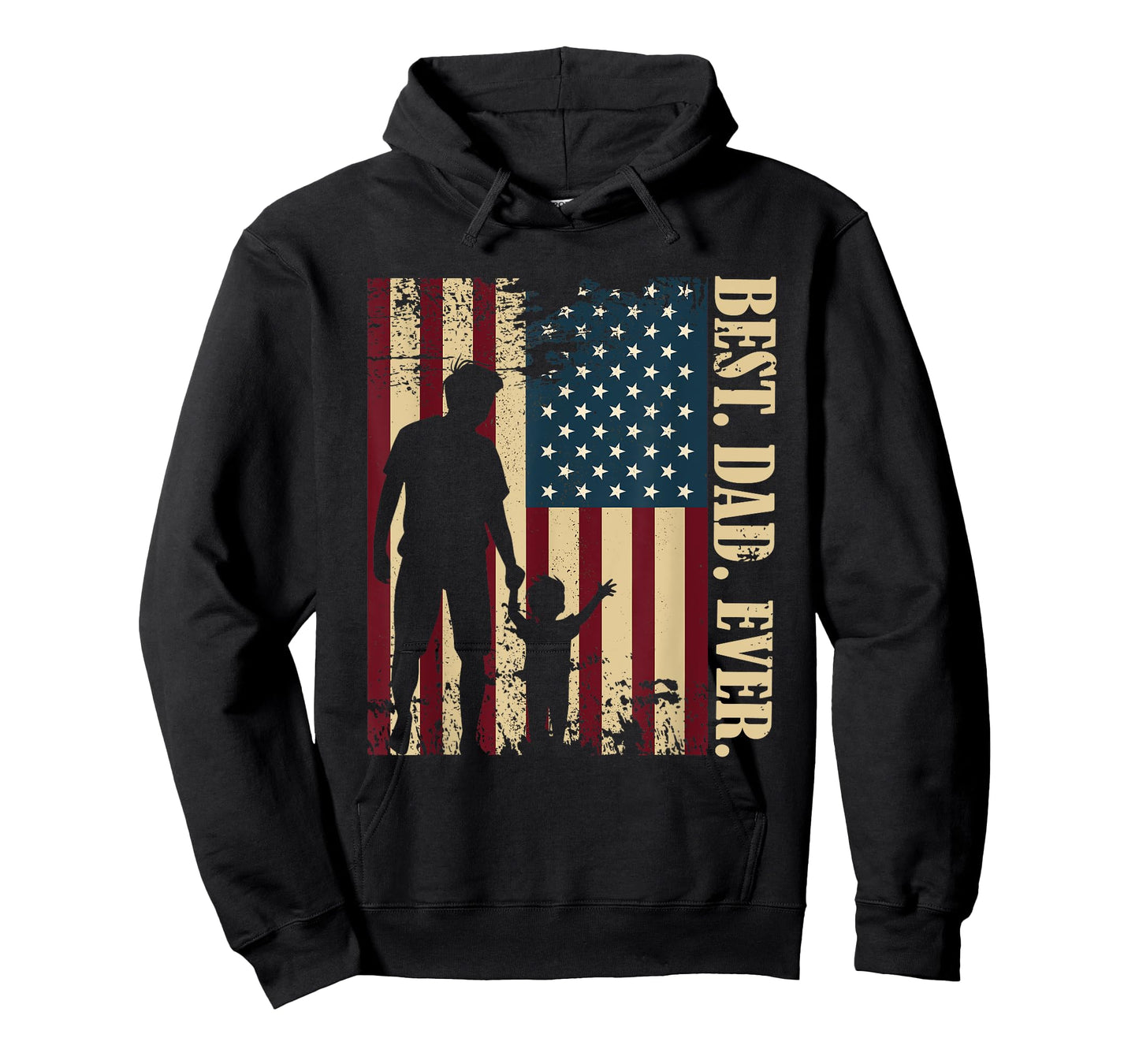 Best Dad Ever With Us American Flag Vintage For Father's Day T-Shirt