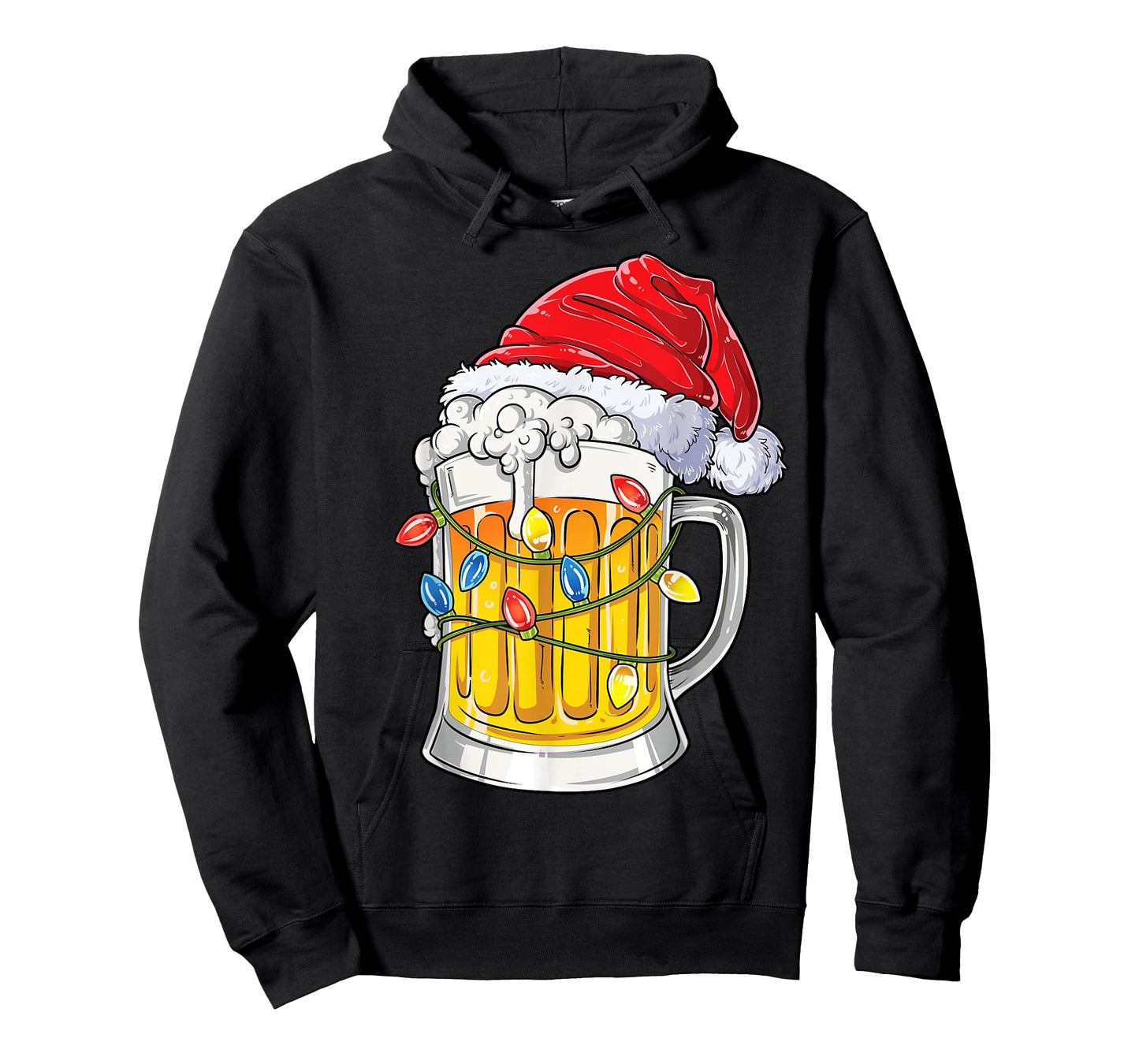 Beer Christmas Mug Santa Xmas Tree Lights Men Women Drinking T-Shirt