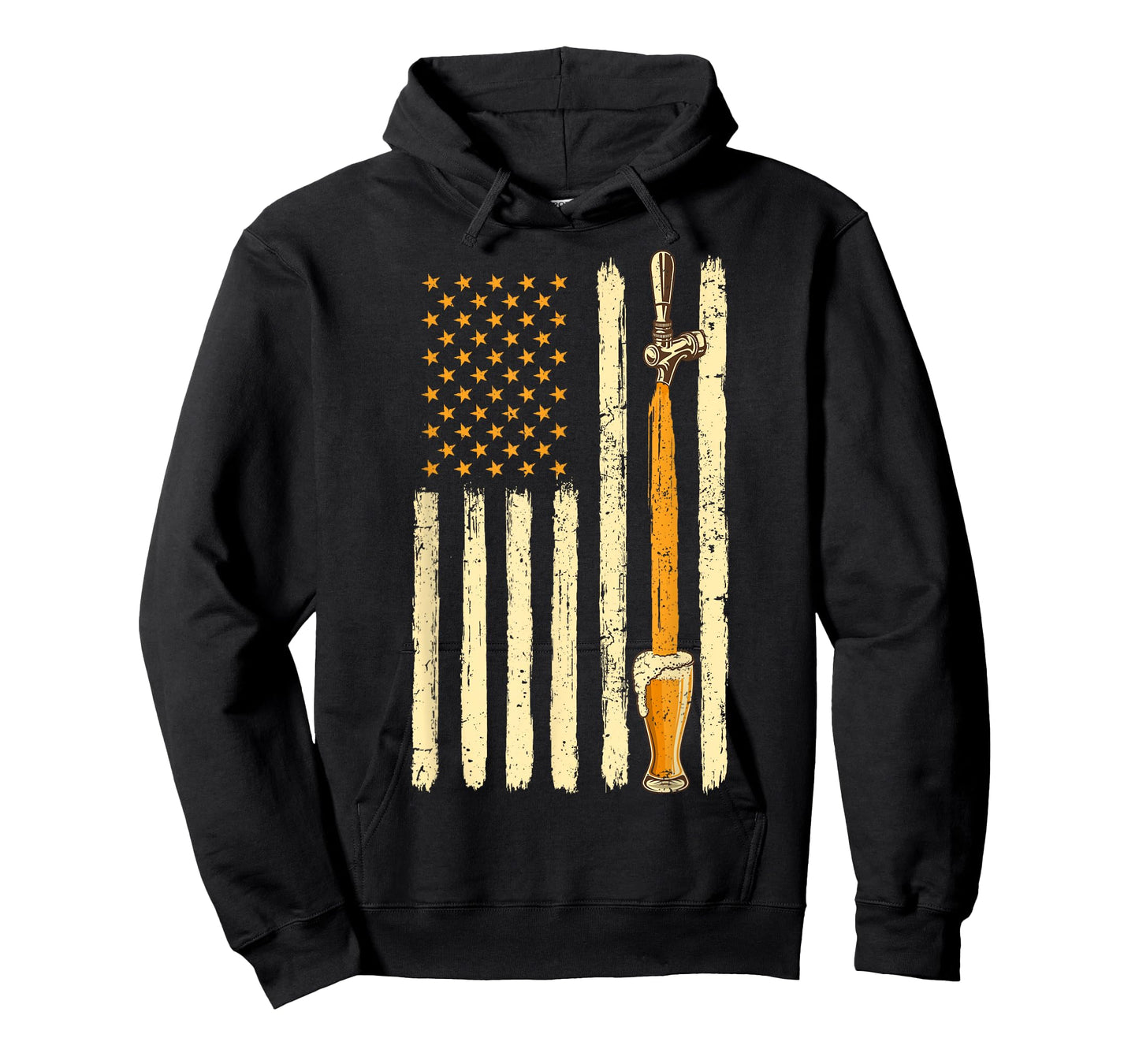 Craft Beer Tap Distressed American Flag Patriotic Alcohol T-Shirt