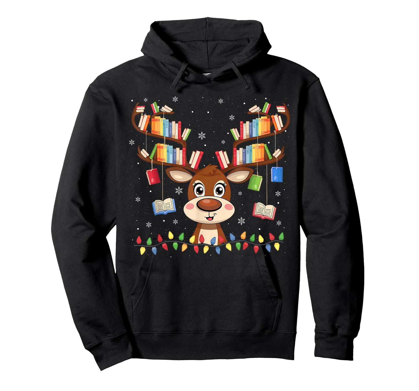 Christmas Librarian Reindeer Matching Family Book Lover Xmas T-Shirt