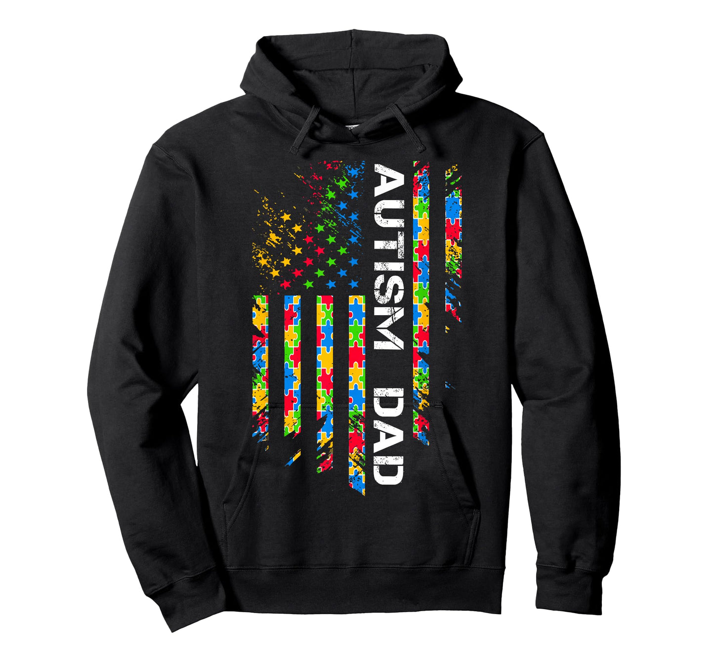 Autism Dad Awareness American Flag USA T-Shirt