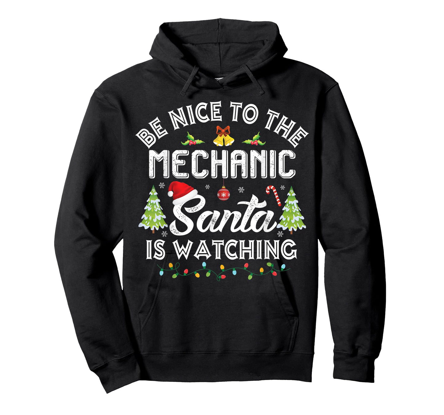Christmas Be Nice To The Mechanic Santa Is Watching Xmas T-Shirt