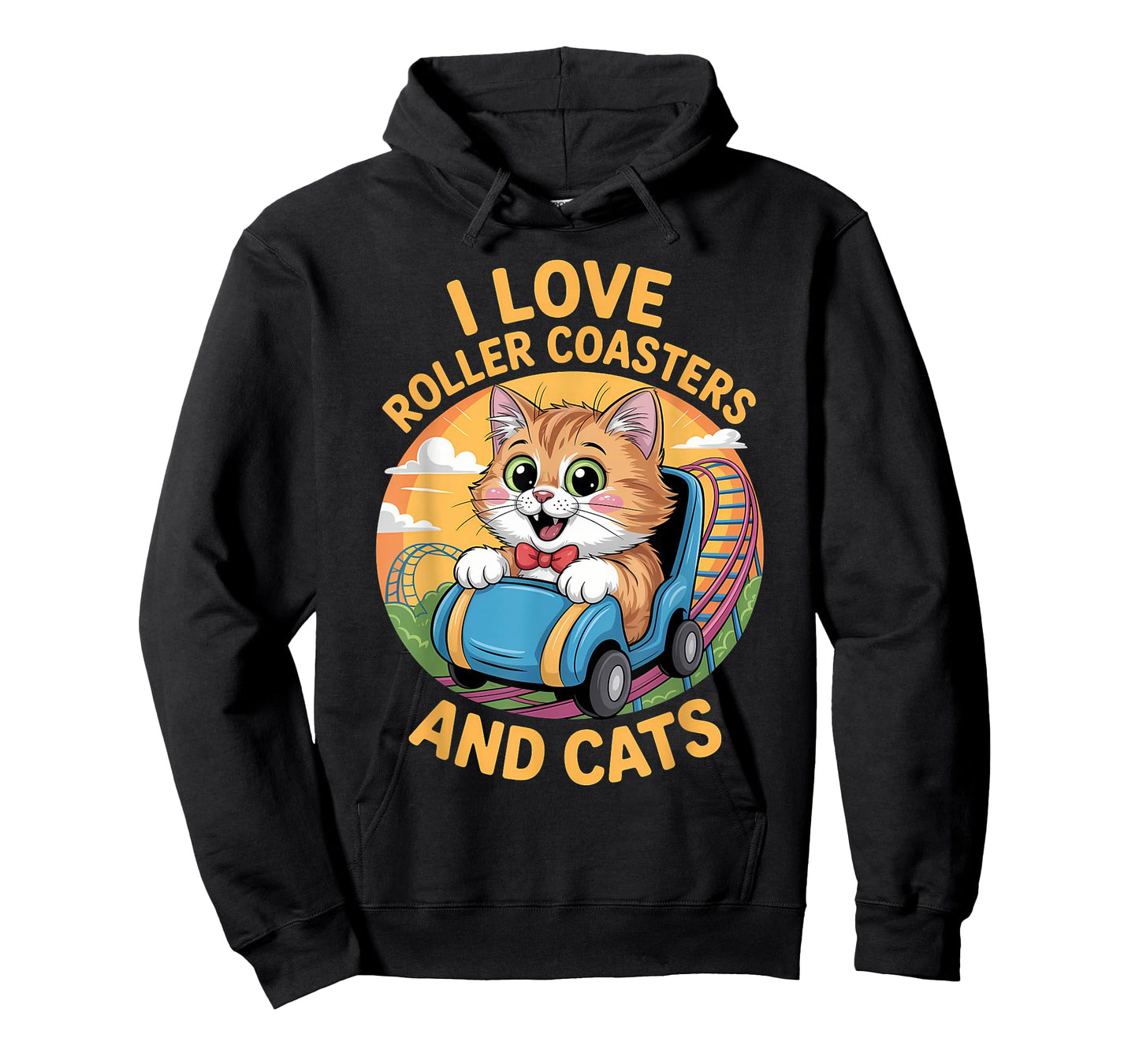 I Love Roller Coasters And Cats Amusement Park T-Shirt