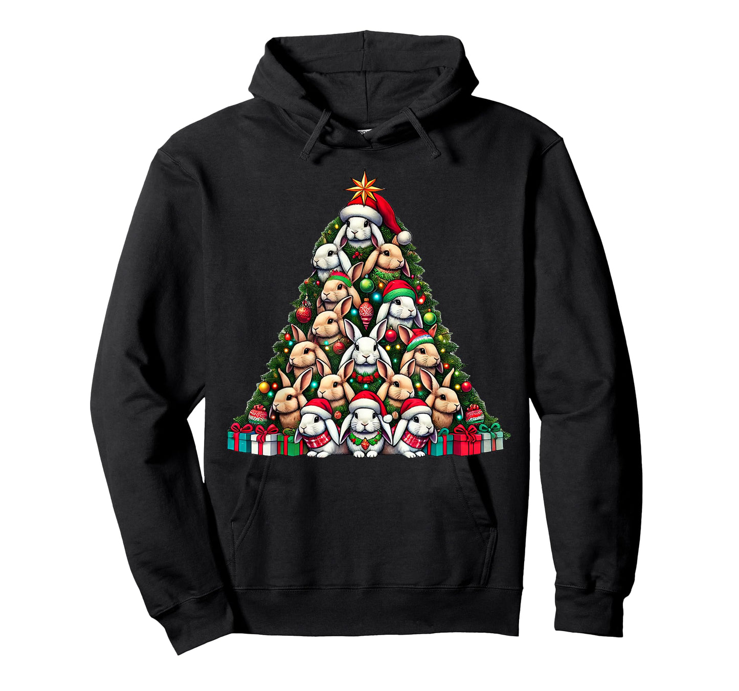Rabbit Christmas Tree Funny Rabbit Xmas T-Shirt