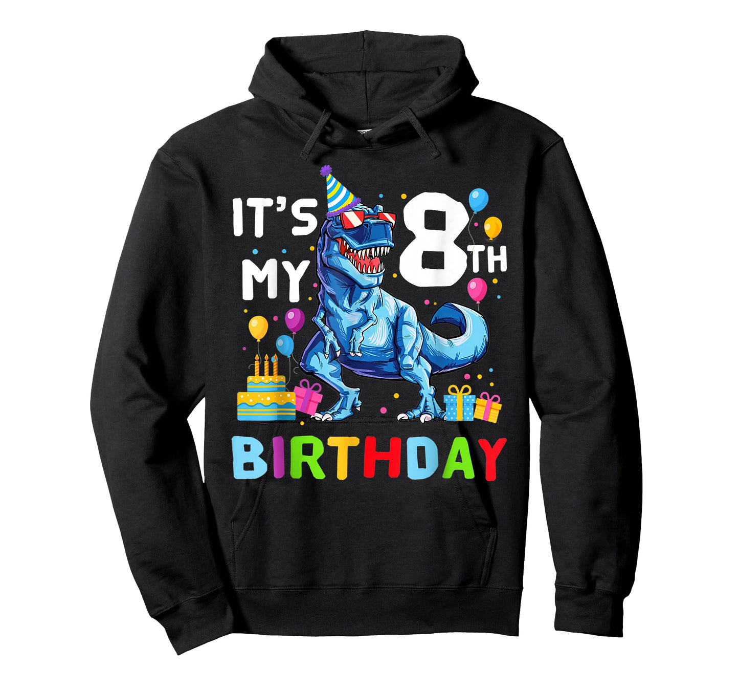 Kids It's My 8th Birthday Happy 8 Year T-Rex T-Shirt