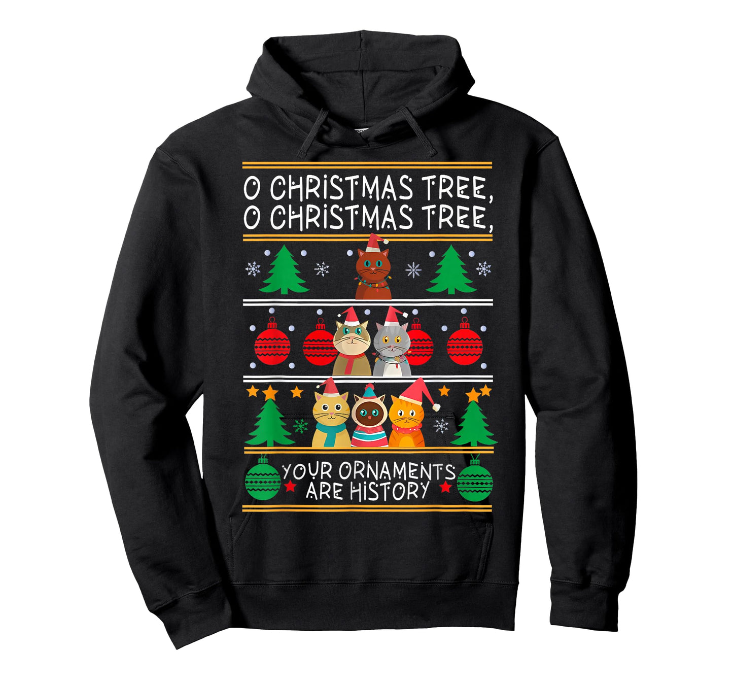 Merry Catmas Funny O Christmas Tree, Cat Xmas Meow Christmas T-Shirt