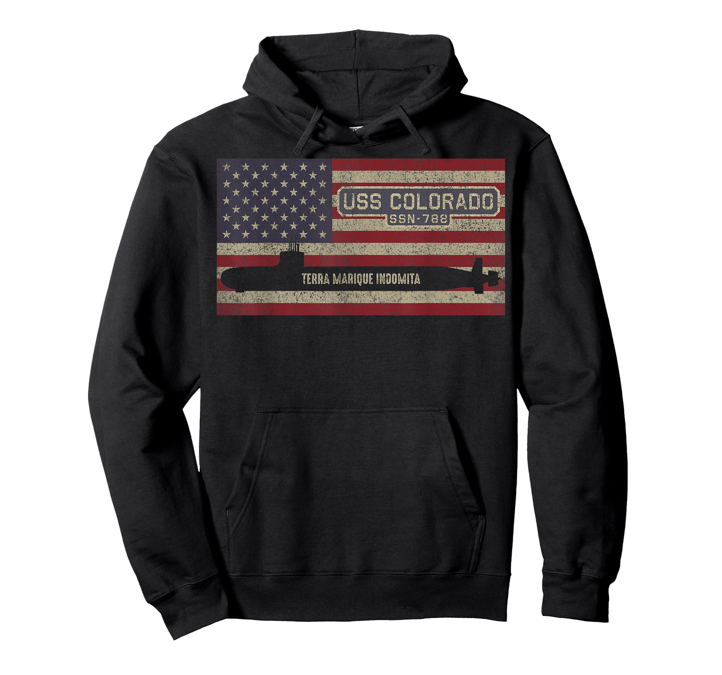 USS Colorado SSN-788 Submarine USA American Flag Women Kids Men T-Shirt