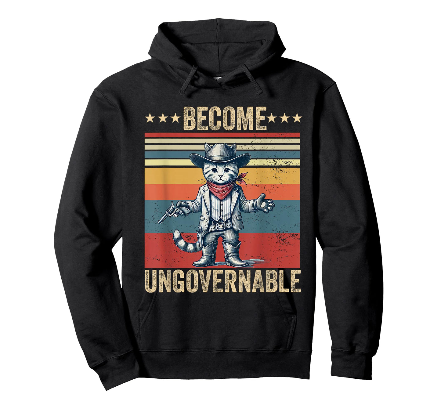 Become ungovernable Cowboy cat Funny cat Lover Meme T-Shirt