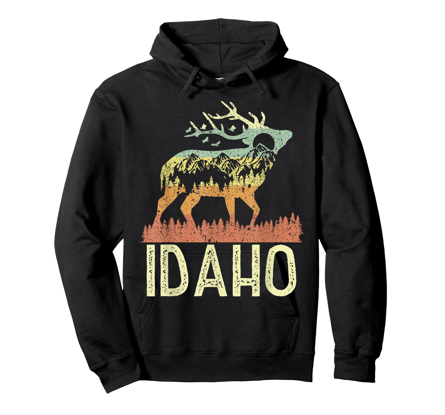 Idaho Retro Mountain Vintage Elk Hiking Men Women Kids Gift T-Shirt