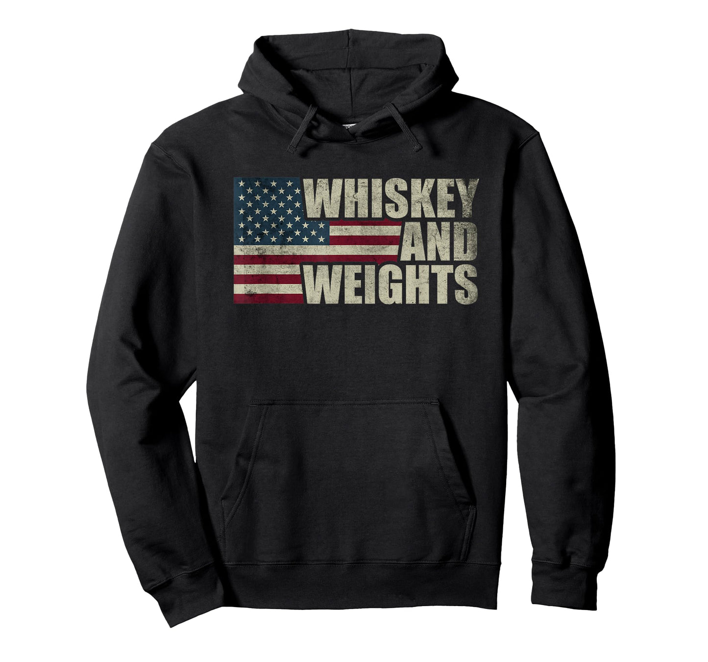 Whiskey And Weights Whiskey Lover Vintage USA American Flag T-Shirt