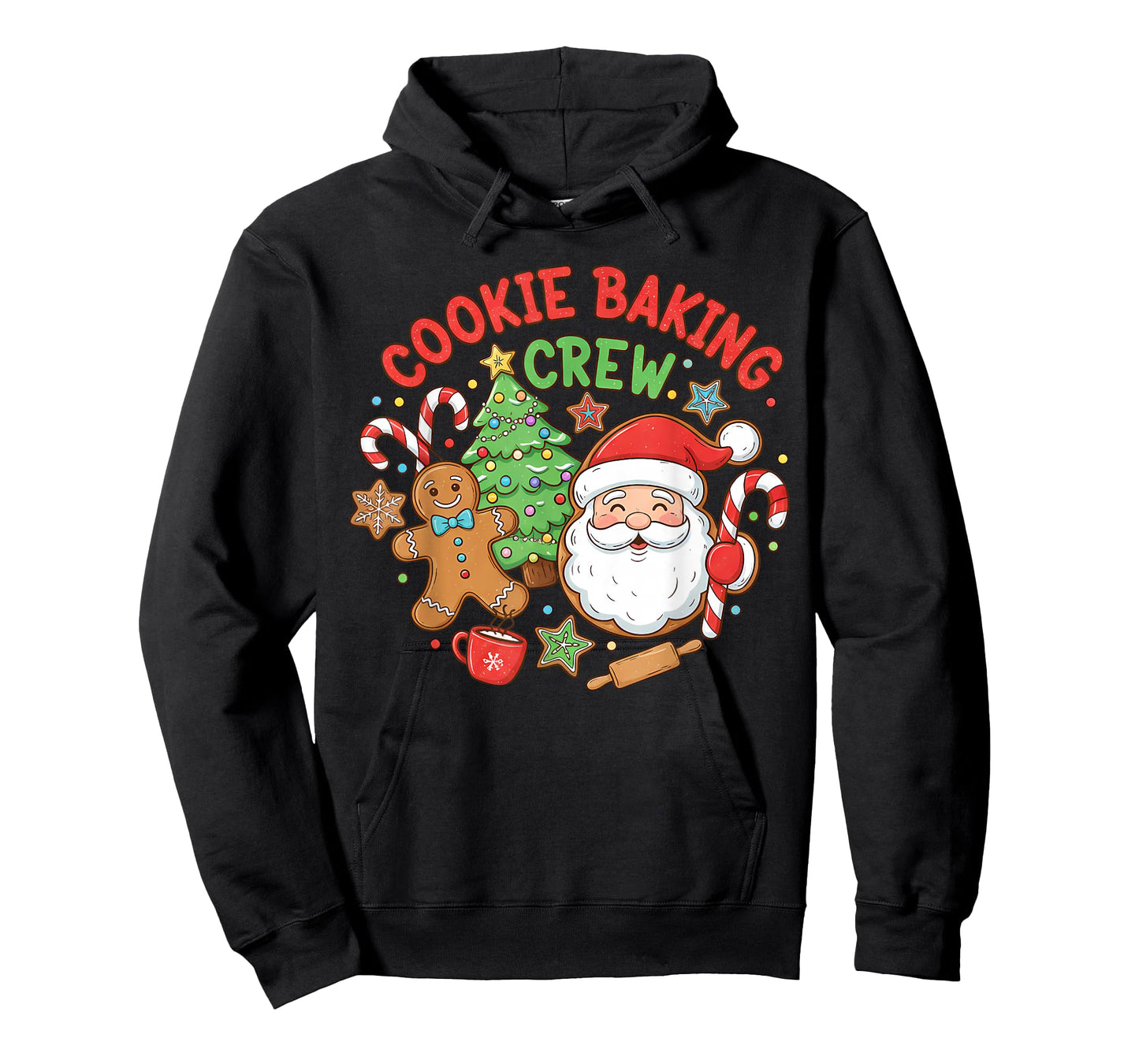 Cute Cookie Baking Crew Santa Gingerbread Man Women Kids T-Shirt