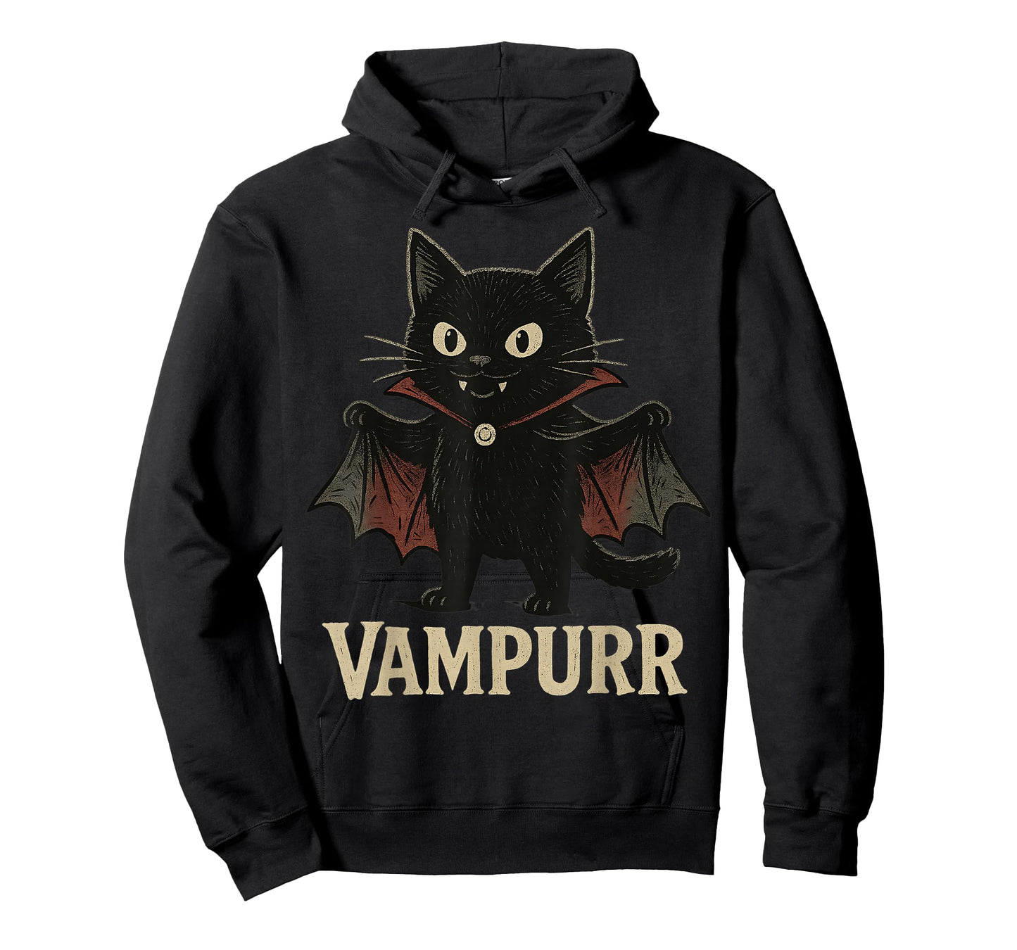 Vampurr Vampire Halloween Cute Cat Pun Funny Graphic T-Shirt