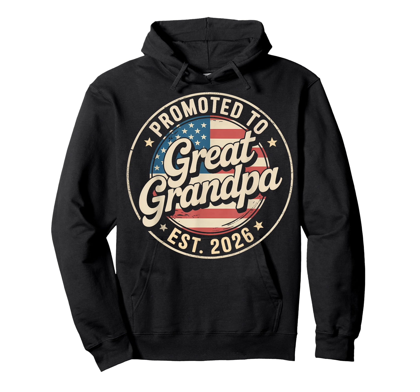 Promoted To Great Grandpa EST 2026 USA Flag Soon To Grandpa T-Shirt