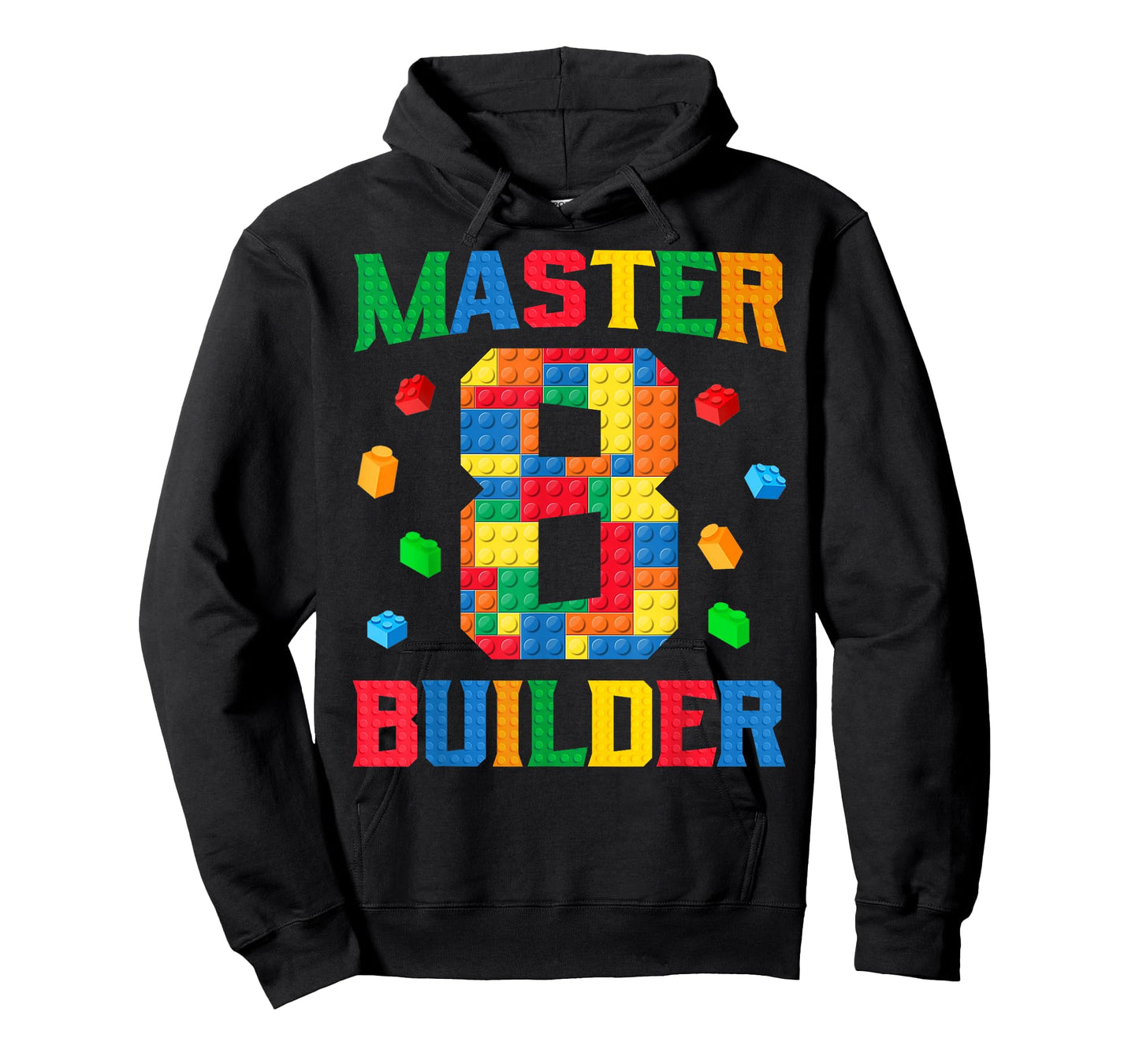 Master Builder 8th Birthday 8 Year Old Brick Building Blocks T-Shirt