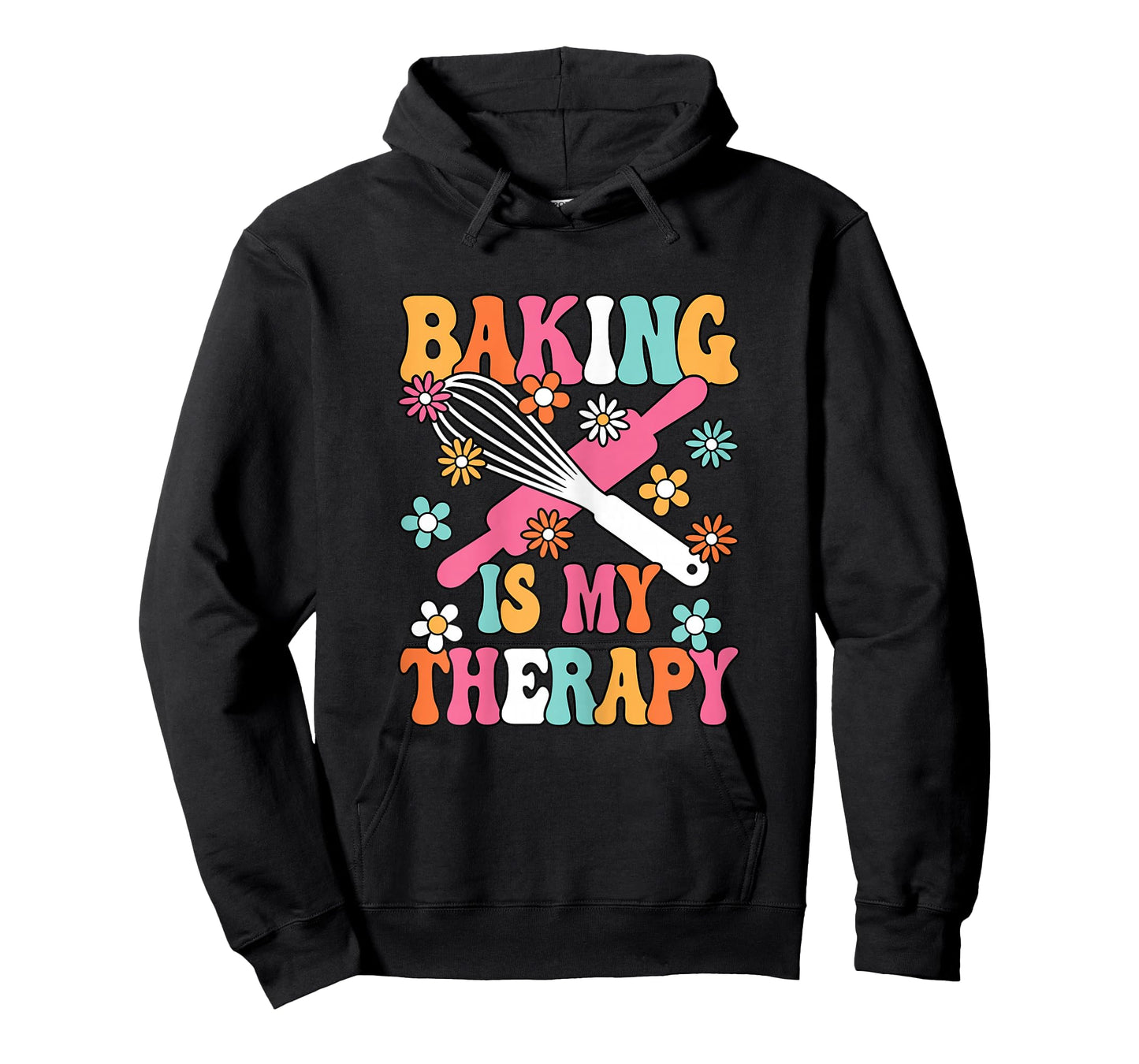 Baking is My Therapy Cute Baker Groovy Women Girls T-Shirt