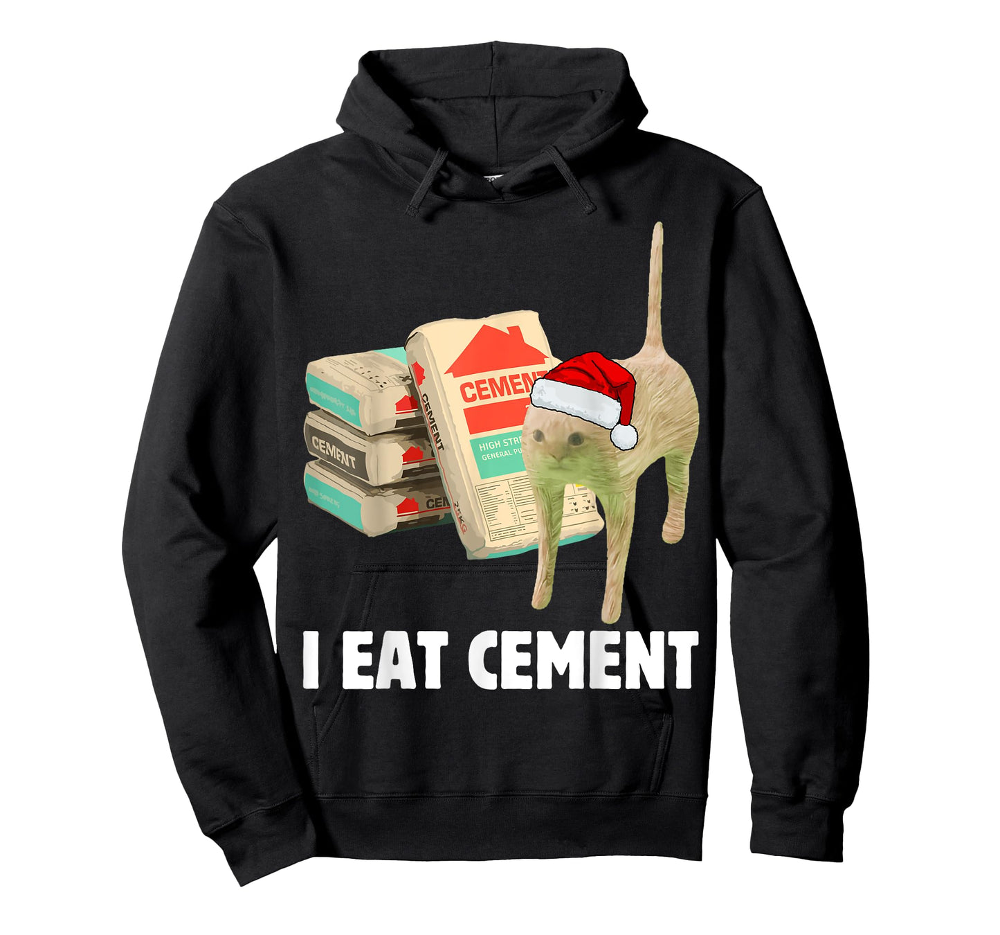 I Eat Cement Funny Cat Meme Christmas Pajamas Cursed Memes T-Shirt