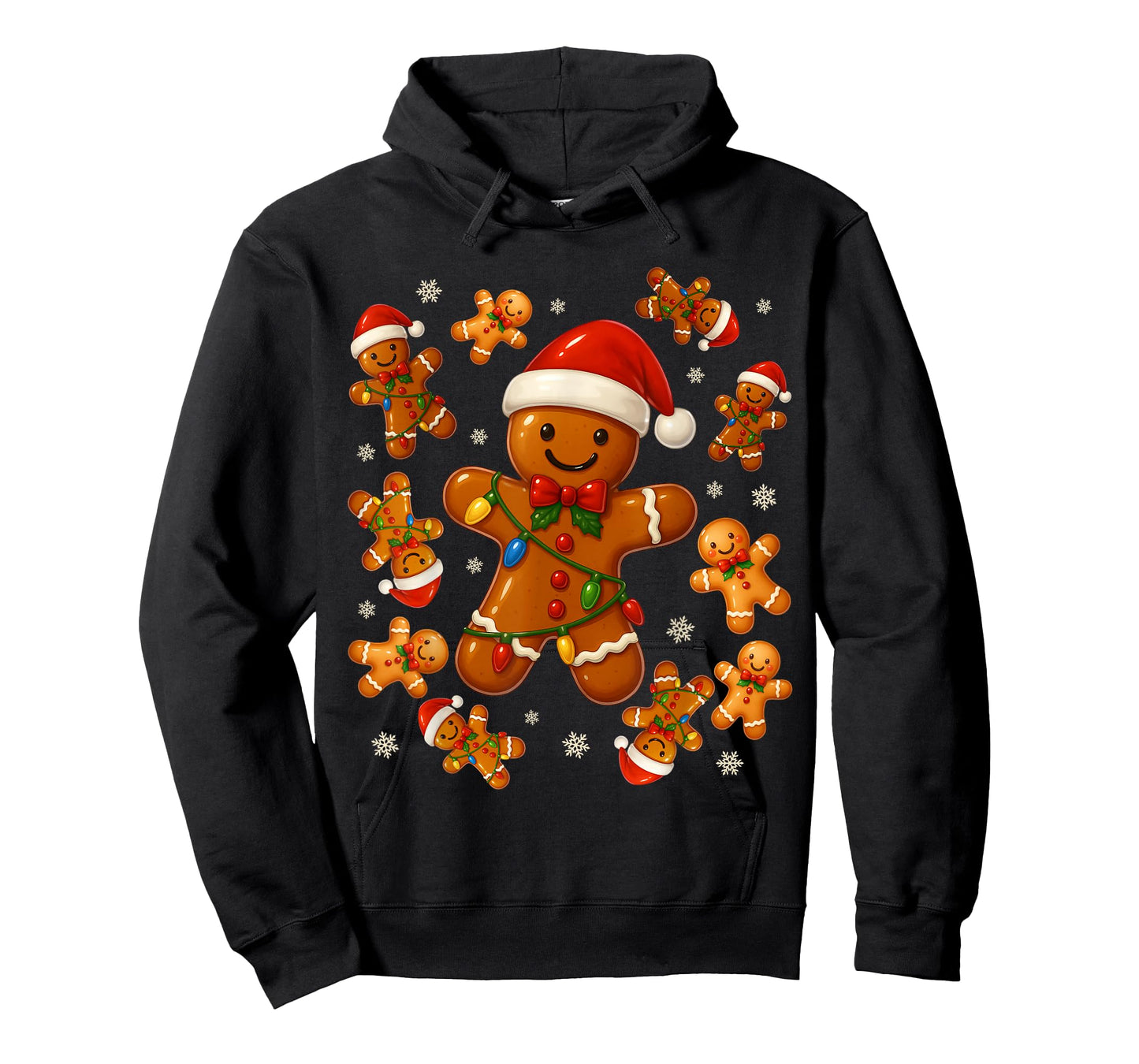 Cute Gingerbread Snowflake Christmas Xmas Kids Boys Girls T-Shirt