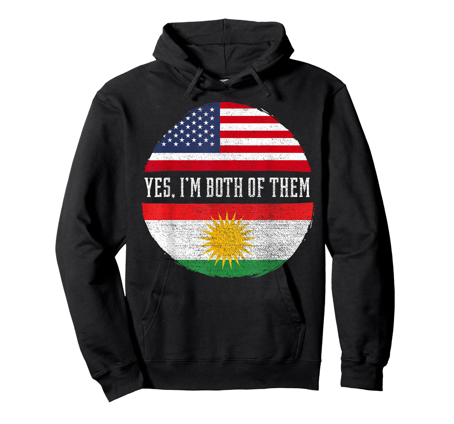 Half American Half Kurdish USA Flag Kurdistan Heritage DNA T-Shirt