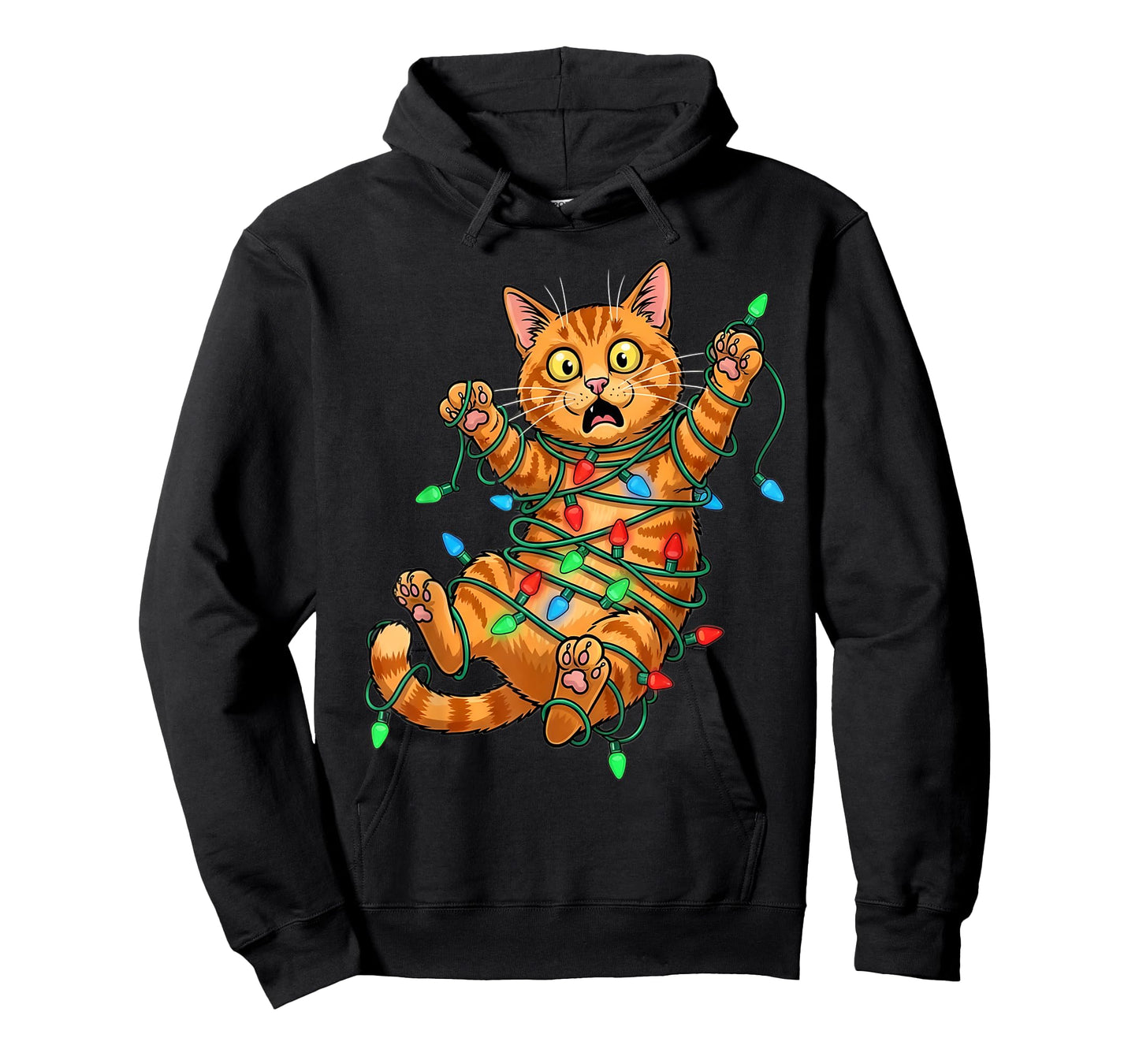 Funny Orange Cat Christmas Light Catmus T-Shirt