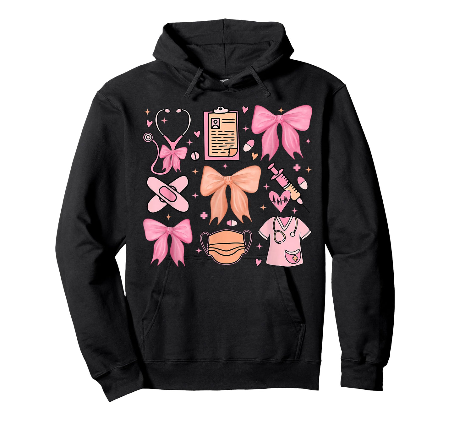 Cute Pink Coquette Bow Girly Nurse T-Shirt