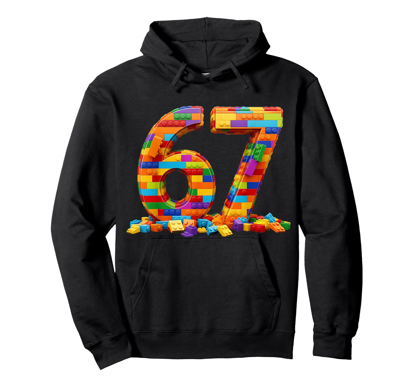 Number 67 Meme Six Seven 6 7 Building Blocks Gen Alpha Slang T-Shirt