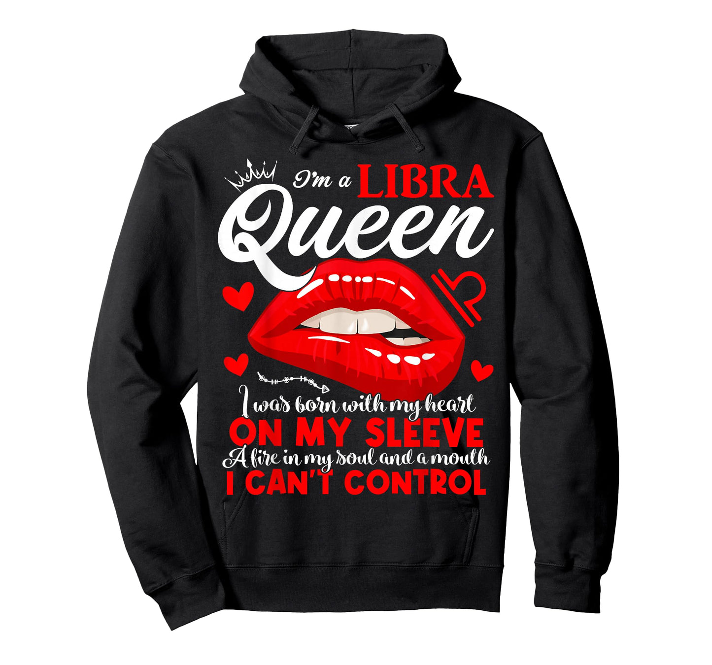 Libra Queen September October Birthday Libra Zodiac Sign Lip T-Shirt