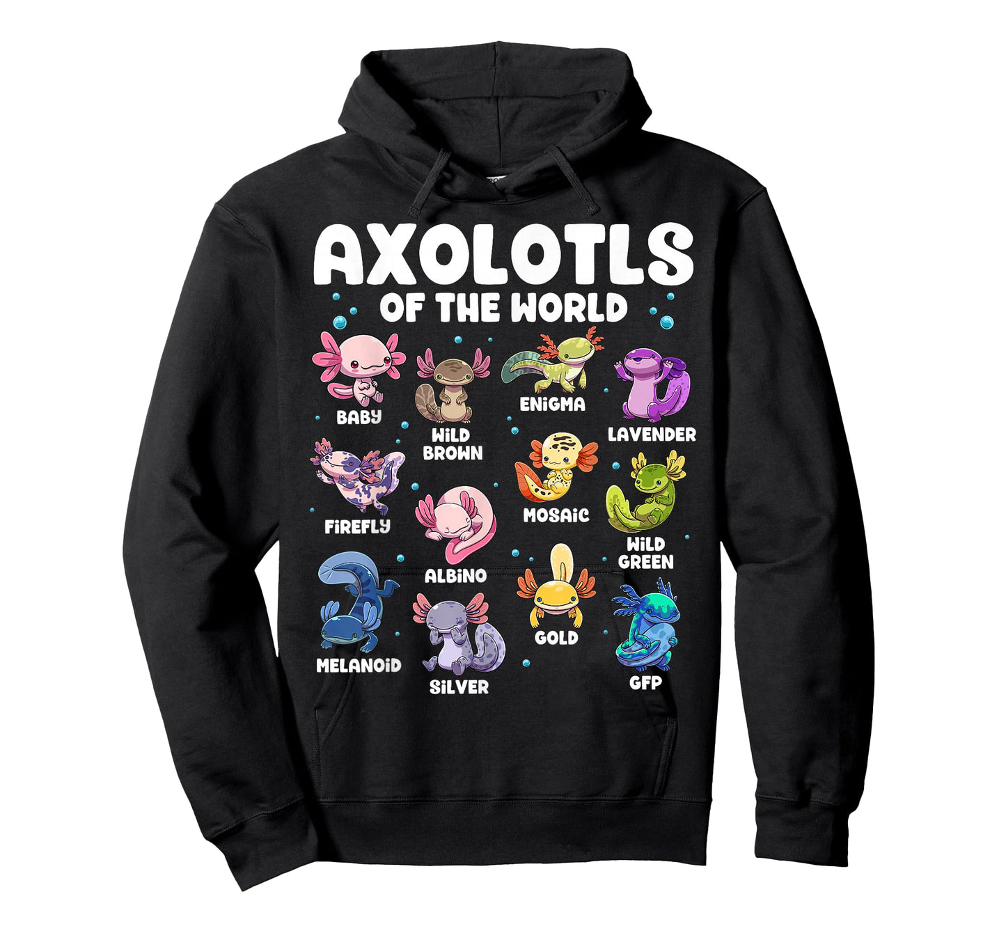 Axolotl Shirt Kawaii Axolotls of The World Types of Axolotls T-Shirt