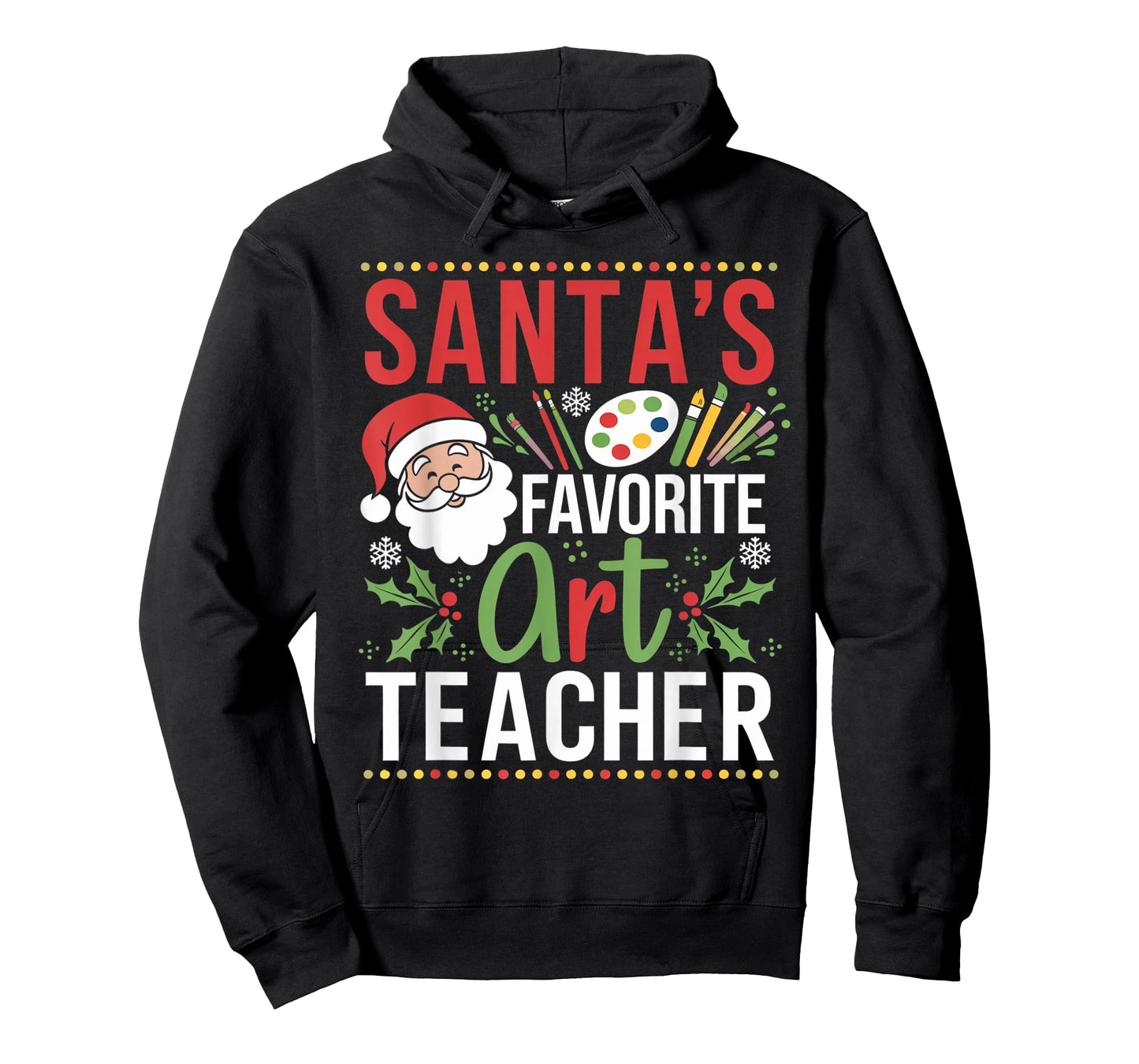 Christmas Art Teacher Painting Santa's Favorite Art Teacher T-Shirt