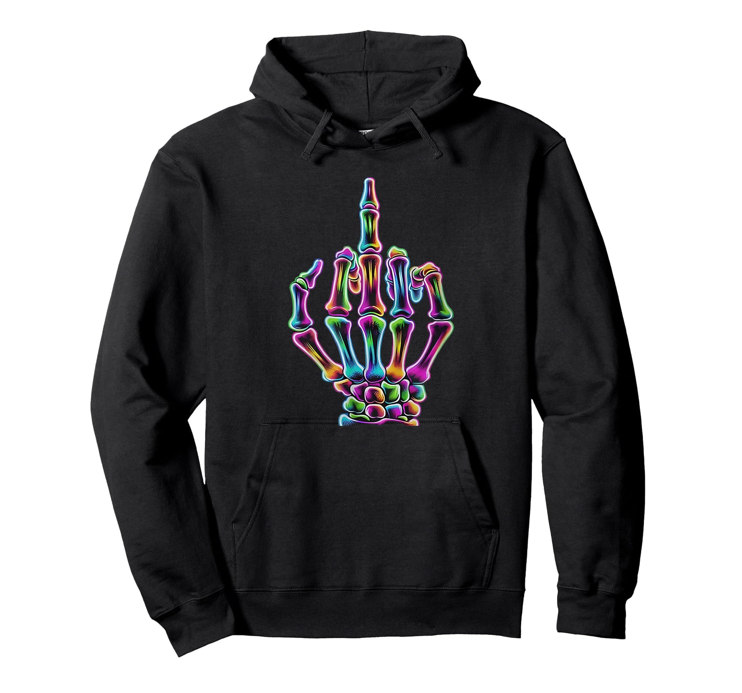 Funny Middle Finger Tie Dye Skeleton Tee Skull Adult Sarcasm T-Shirt