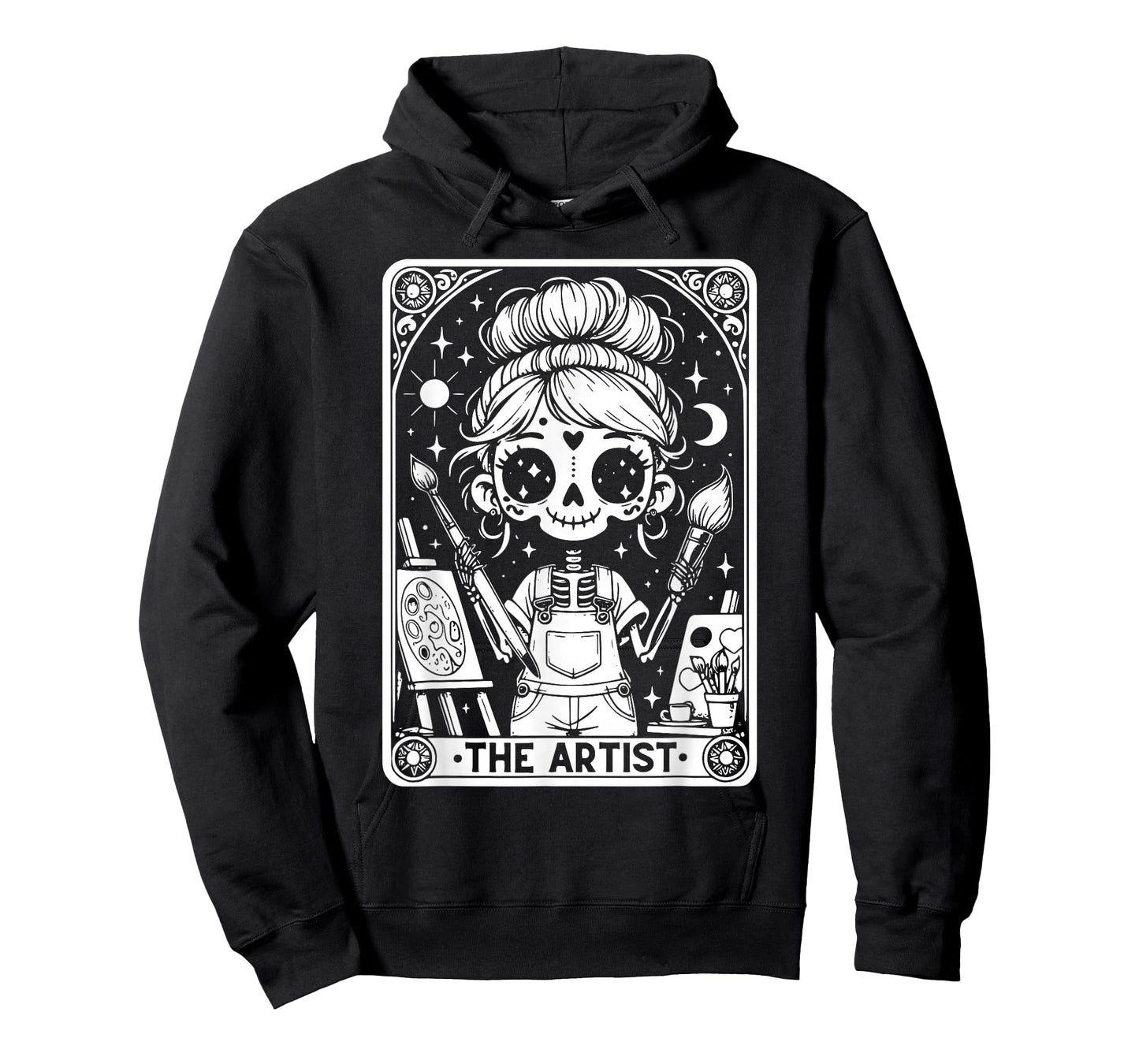 Artist Tarot Card Skeleton Painter Art Teacher Witchy T-Shirt
