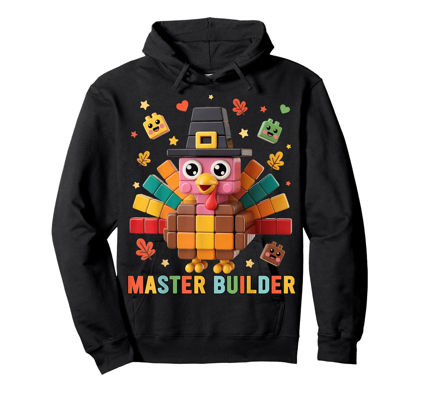 Thanksgiving Turkey Pilgrim Brick Building Blocks Builder T-Shirt