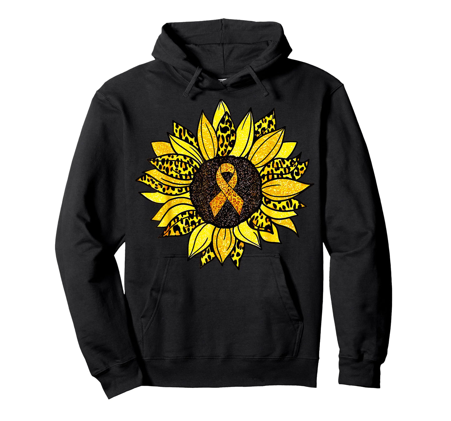 Childhood Cancer Awareness Yellow Sunflower Gold Ribbon T-Shirt