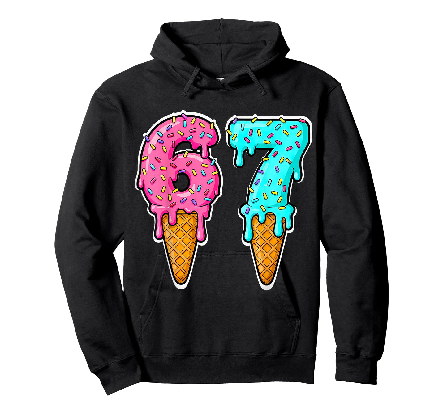 Six Seven Ice Cream Drip Gen Alpha Slang 6 7 Trending Meme T-Shirt