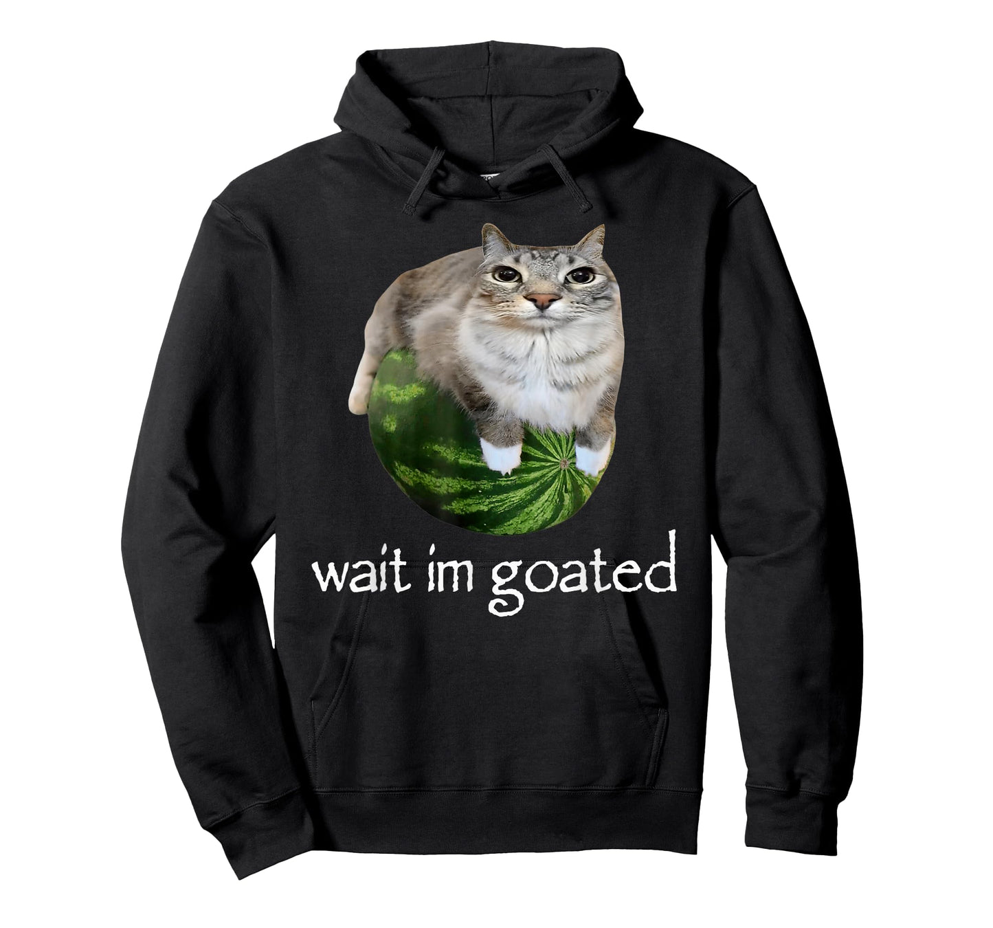 Wait I'm Goated Cat Meme Funny Watermelon Silly Cat Humor T-Shirt