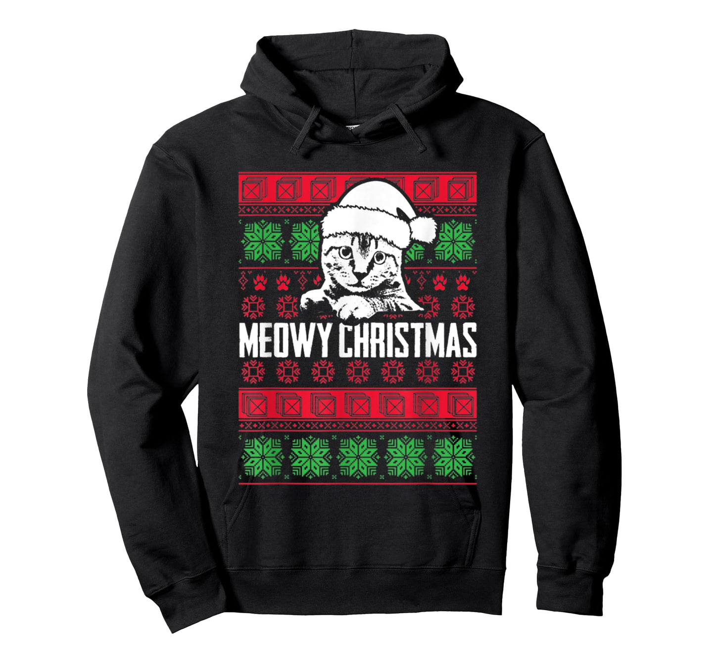 Meowy Cat Pet Owner Lover Pun Funny Ugly Christmas Sweater T-Shirt