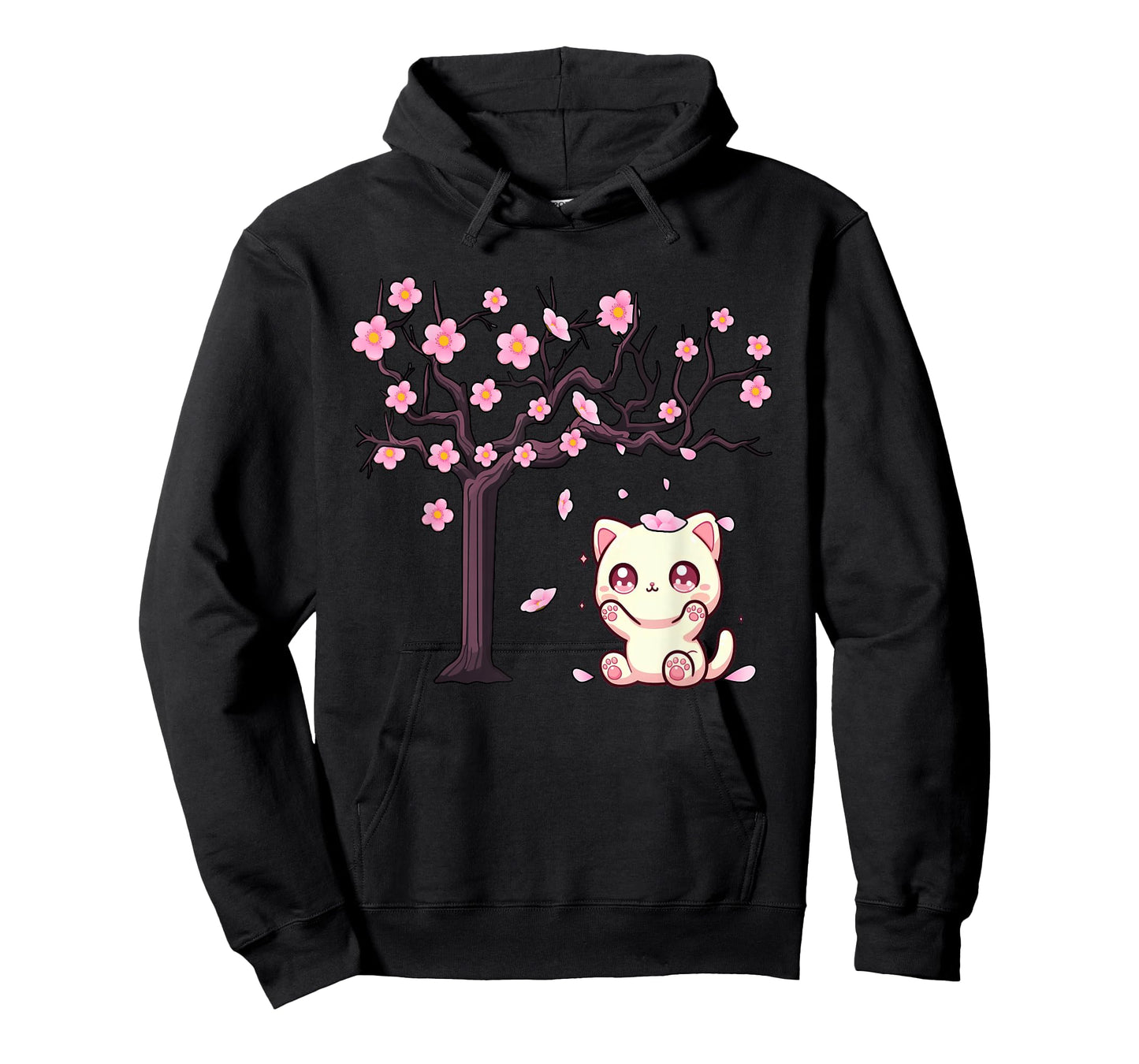 Japanese Kawaii Cat Lover Cat Owner Cherry Blossom Flowers T-Shirt