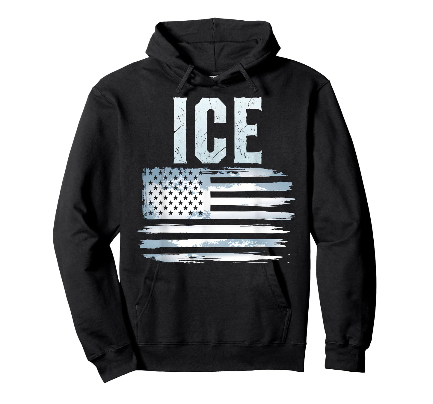 ICE American Flag USA Bold Distressed Police T-Shirt