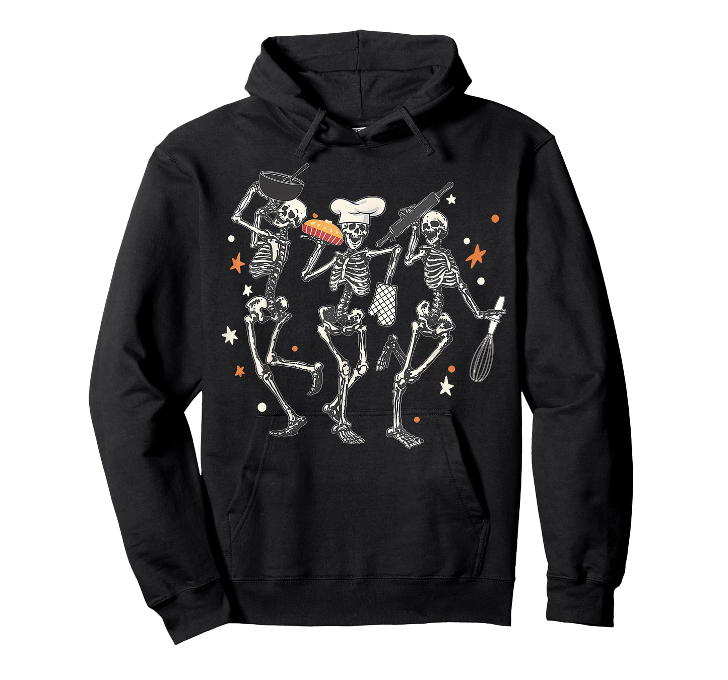 Chef Dancing Skeletons Baking Halloween Cookie Baker T-Shirt
