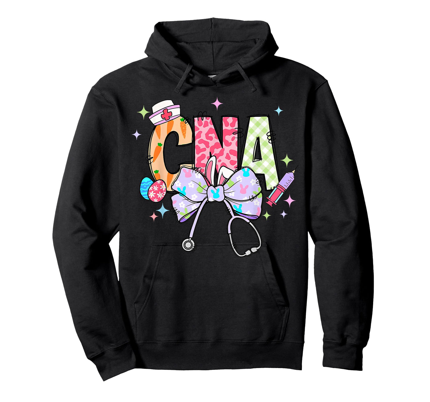 Coquette Bow Stethoscope CNA Nurse Happy Easter Day T-Shirt