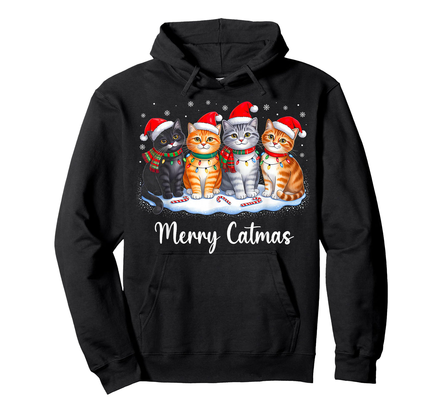 Merry Catmas Cat Christmas Lights Xmas Pajamas Cat Lover T-Shirt